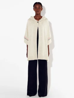 PARFOIS Poncho De Punto Con Capucha Beige Outlet