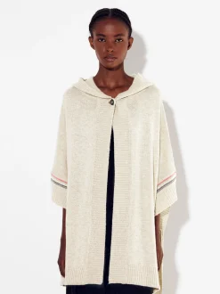 PARFOIS Poncho De Punto Con Capucha Beige Outlet