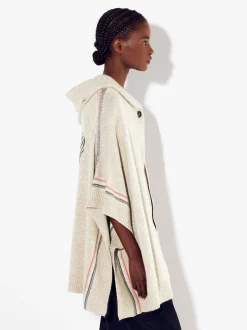 PARFOIS Poncho De Punto Con Capucha Beige Outlet