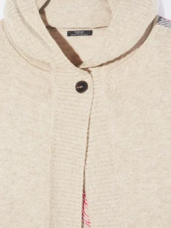 PARFOIS Poncho De Punto Con Capucha Beige Outlet