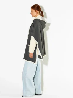 PARFOIS Poncho De Punto Con Capucha Gris Best Sale