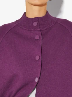 PARFOIS Poncho De Punto Con Cuello Redondo Violeta Sale