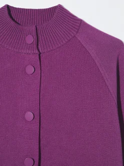 PARFOIS Poncho De Punto Con Cuello Redondo Violeta Sale