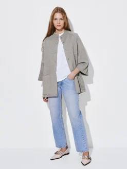 PARFOIS Poncho De Punto Con Cuello Redondo Marr&oacute;n Clearance