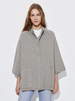 PARFOIS Poncho De Punto Con Cuello Redondo Marr&oacute;n Clearance