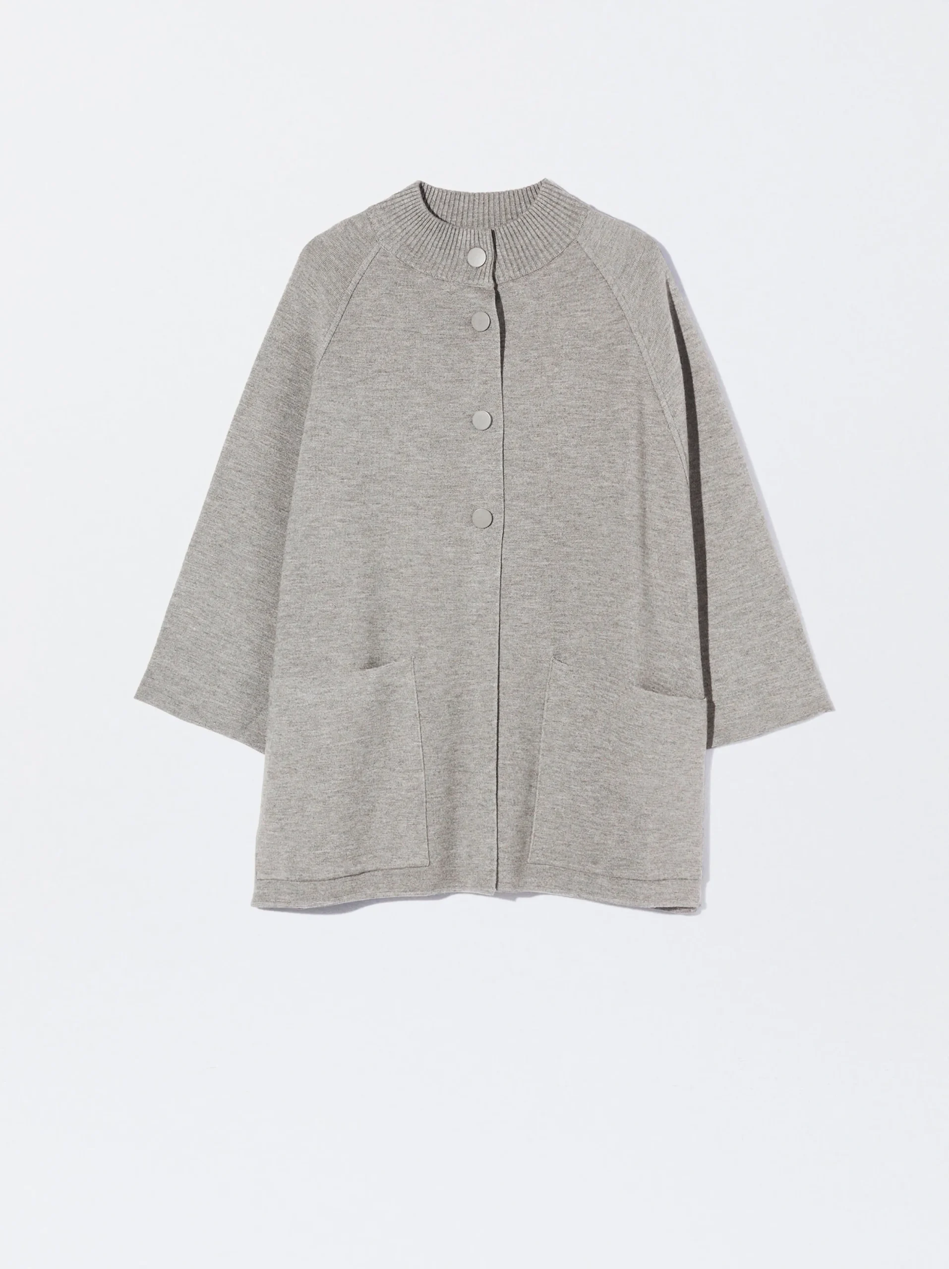 PARFOIS Poncho De Punto Con Cuello Redondo Marrón Clearance
