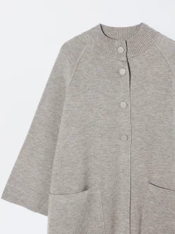 PARFOIS Poncho De Punto Con Cuello Redondo Marrón Clearance