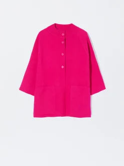 PARFOIS Poncho De Punto Con Cuello Redondo Fucsia Store