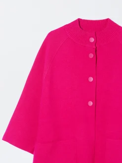 PARFOIS Poncho De Punto Con Cuello Redondo Fucsia Store