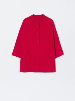 PARFOIS Poncho De Punto Con Cuello Redondo Rojo Fashion