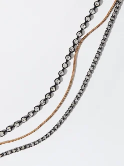 PARFOIS Pulsera Ajustable Con Cristales Negro Sale