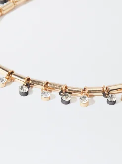 PARFOIS Pulsera Ajustable Con Piedras Negro Sale
