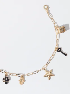 PARFOIS Pulsera Con Charms Negro Fashion