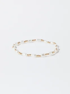 PARFOIS Pulsera Con Perla De Agua Dulce Dorado Cheap