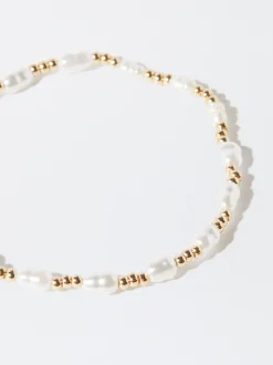 PARFOIS Pulsera Con Perla De Agua Dulce Dorado Cheap