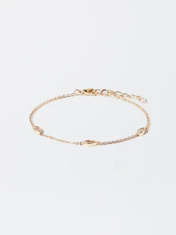 PARFOIS Pulsera Dorada Con Circonitas Y Gotas Dorado Cheap