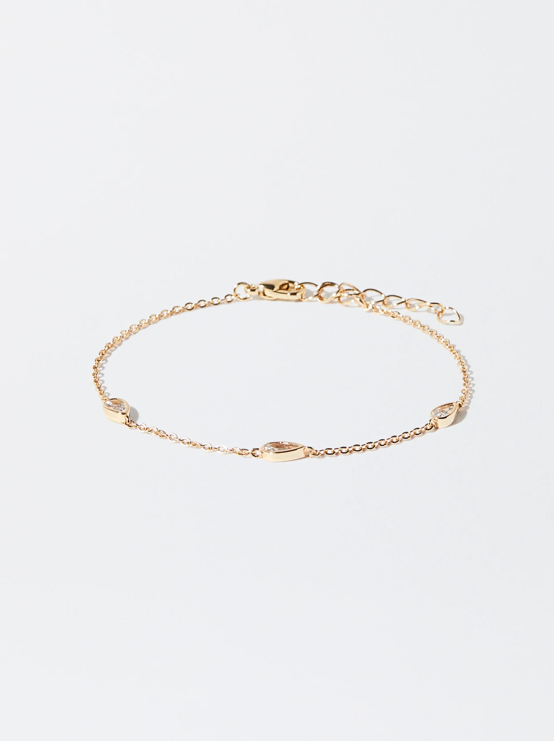PARFOIS Pulsera Dorada Con Circonitas Y Gotas Dorado Cheap