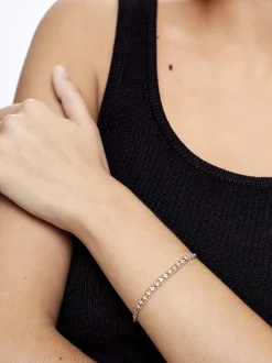 PARFOIS Pulsera Dorada Con Circonitas Dorado Fashion