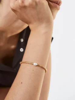 PARFOIS Pulsera Dorada Con Perla Dorado Hot