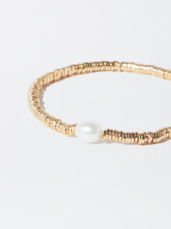 PARFOIS Pulsera Dorada Con Perla Dorado Hot