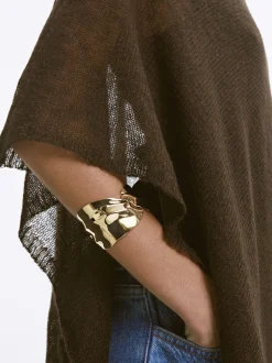 PARFOIS Pulsera Dorada Con Relieve Dorado Flash Sale