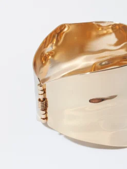 PARFOIS Pulsera Dorada Con Relieve Dorado Flash Sale