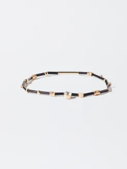 PARFOIS Pulsera El&aacute;stica Con Strass Negro New