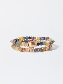 PARFOIS Pulsera Elástica Con Piedras Multicor Online