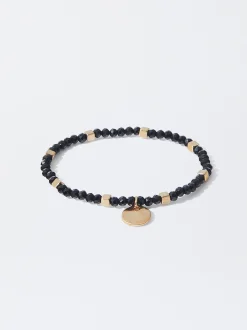 PARFOIS Pulsera El&aacute;stica Detalles Monocolor Negro Store