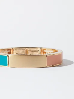 PARFOIS Pulsera El&aacute;stica Esmaltada Multicor Flash Sale