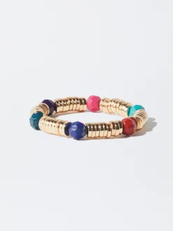 PARFOIS Pulsera El&aacute;stica Resina Multicor Fashion