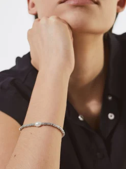 PARFOIS Pulsera Plateada Con Perla Plateado Best