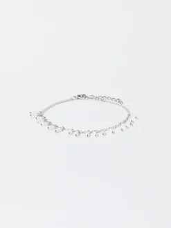 PARFOIS Pulsera Plateada Con Perlas Plateado Cheap