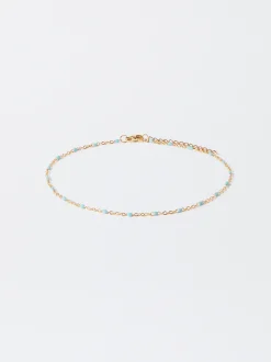 PARFOIS Pulsera Tobillera De Acero Esmaltada Violeta Cheap