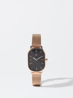 PARFOIS Reloj Acero Correa De Malla Met&aacute;lica Oro Rosa Clearance