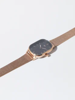 PARFOIS Reloj Acero Correa De Malla Met&aacute;lica Oro Rosa Clearance
