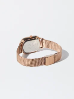PARFOIS Reloj Acero Correa De Malla Met&aacute;lica Oro Rosa Clearance