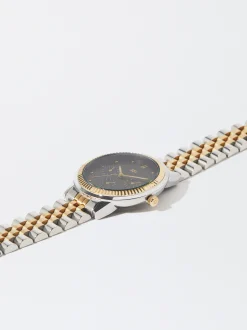 PARFOIS Reloj Com Pulsera De Acero Bicolor Verde Discount