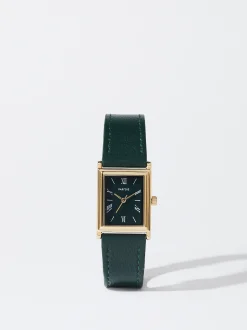 PARFOIS Reloj Con Caja Cuadrada Verde Cheap