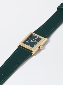PARFOIS Reloj Con Caja Cuadrada Verde Cheap