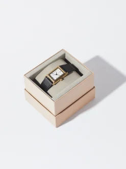 PARFOIS Reloj Con Caja Cuadrada Negro Clearance