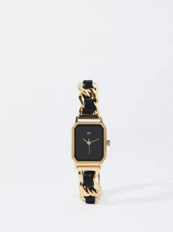 PARFOIS Reloj Con Correa De Eslabones Dorado Outlet