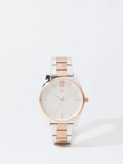PARFOIS Reloj Con Pulsera De Acero Bicolor Multicor Flash Sale