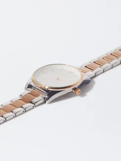 PARFOIS Reloj Con Pulsera De Acero Bicolor Multicor Flash Sale