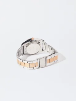 PARFOIS Reloj Con Pulsera De Acero Bicolor Multicor Flash Sale