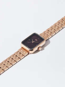 PARFOIS Reloj De Acero Caja Con Strass Burdeos Clearance