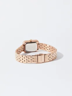 PARFOIS Reloj De Acero Caja Con Strass Burdeos Clearance