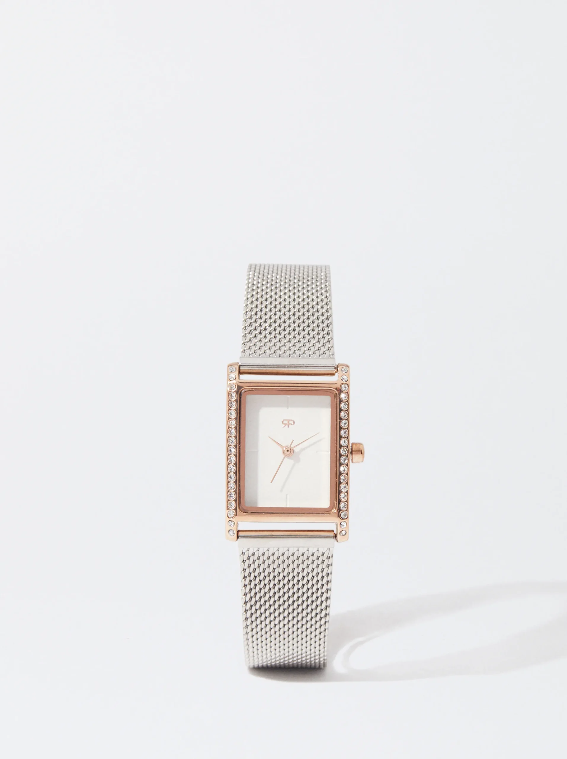 PARFOIS Reloj De Acero Caja Con Strass Plateado Clearance