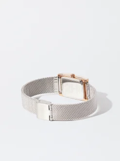 PARFOIS Reloj De Acero Caja Con Strass Plateado Clearance