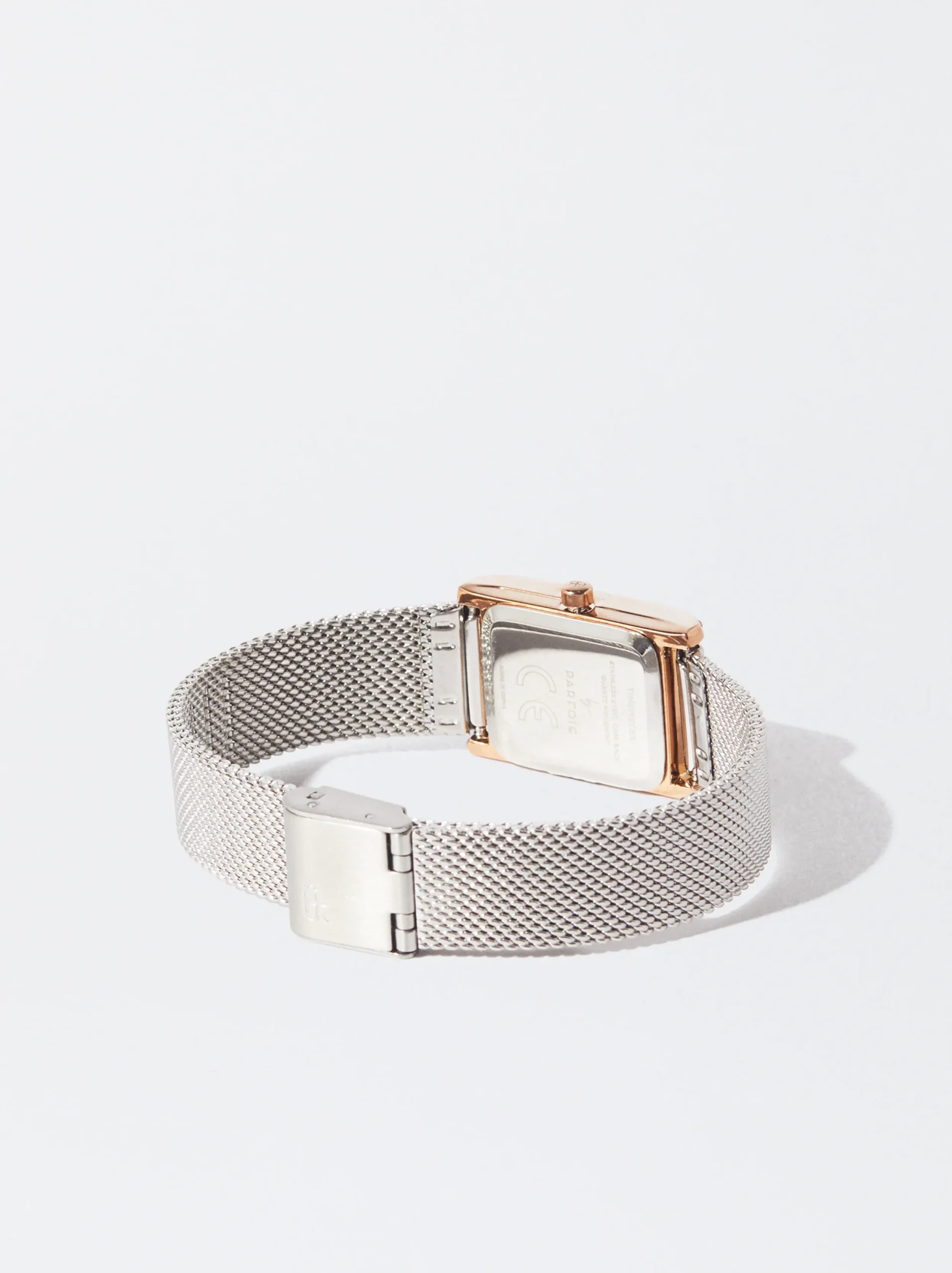 PARFOIS Reloj De Acero Caja Con Strass Plateado Clearance